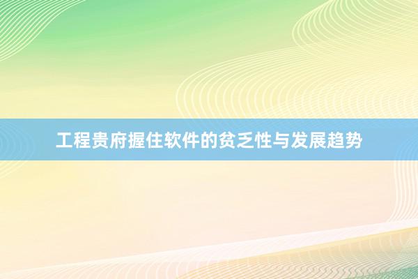 工程贵府握住软件的贫乏性与发展趋势