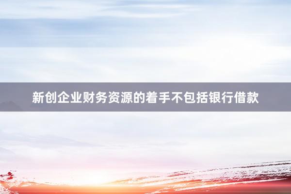 新创企业财务资源的着手不包括银行借款